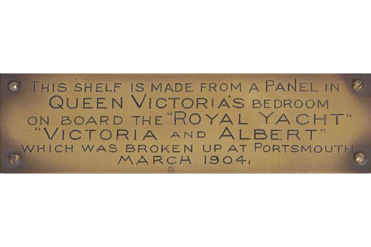 A SHELF MADE FROM TIMBER RECOVERED FROM QUEEN VICTORIA’S STATEROOM ABOARD THE ROYAL YACHT VICTORIA & - Image 3 of 3