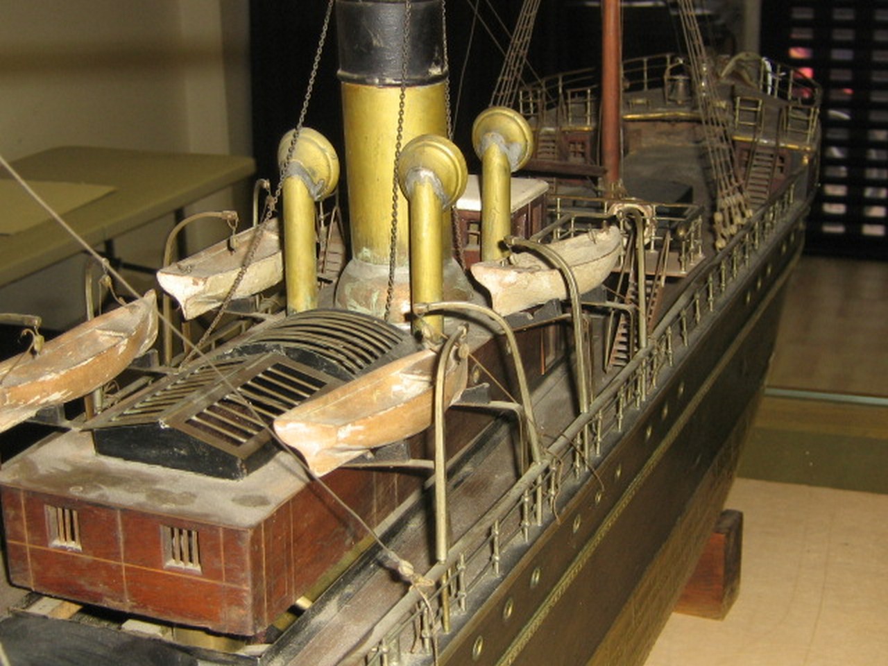 A LARGE LIVE-STEAM MODEL FOR A PASSENGER CARGO SHIP, CIRCA 1890, the hull carved and hollowed from - Image 8 of 12