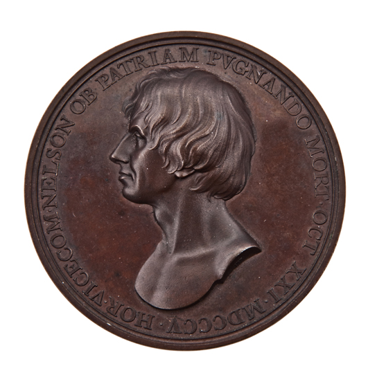 A COMMEMORATIVE MEDALLION FOR THE DEATH OF NELSON, in bronze, after Webb and Flaxman (Hardy 63),