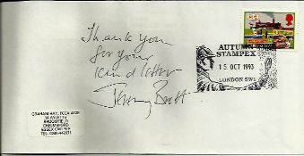 Jeremy Brett signed plain cover with Sherlock Holmes postmark 15/10/1995 inscribed thank you for