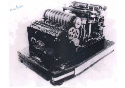 Mavis Batey signed 16 x 20 b/w photo of the Bletchley Park Enigma Machine. as one of the leading