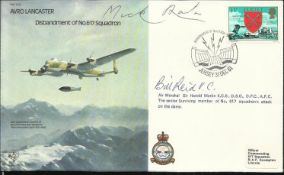 Dambusters 1981 RAF B30 Avro Lancaster cover, signed by two of the most famous pilots of the