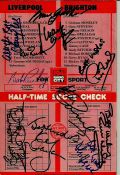 Liverpool FC multi - signed 1981/2 football programme for the match against Brighton. Signed to