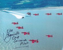 Concorde & Red Arrows signed by Mike Bannister 10 x 8 colour photo off the Essex coast. Stunning