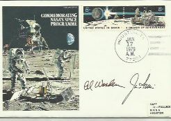 Col Al Worden & Jim Irwin Moonwalker Apollo 15 signed 10th ann. NASA historic aviators cover. Good