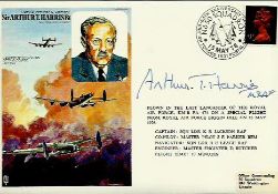 MRAF Arthur Bomber Harris signed on his own Historic Aviators cover . Good condition