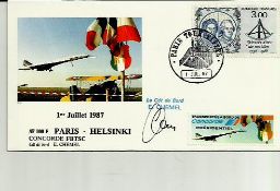 Capt E Chemel signed 1987 Air France Concorde cover flown on the ill fated FBTSC on the first
