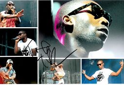 Tinie Tempah 12x 8 c photo of Tinie Tempah, a collage of images which Tinie signed at the Q awards,