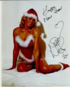 Nell McAndrew signed colour10x 8 photo dressed Xmas outfit. Good condition