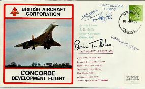 Brian Trubshaw signed 1977 BAC Concorde 202 Development flight cover. Test flight 429 carried