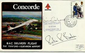 Brian Calvert & Peter Baker signed 1976 British Airways Concorde 206 Delivery flight cover RAF