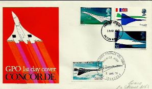 1969 Concorde FDC with Filton FDI postmark and doubled with Toulouse First Day special postmark.