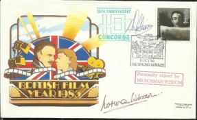 Norman Wisdom signed 1985 British Film Year cover, one of only 100 flown by Concorde Good condition
