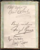 Basil Rathbone & George Zucoo signed vintage album page fixed to hard covers of an old autograph