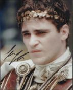 Joaquin Phoenix Colour 8x10 photo from the epic film Gladiator signed by Joaquin Phoenix seen here