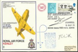 Sir Frank Whittle signed RAF Kenley Gloster Whittle cover rare autograph of the famous Jet engine