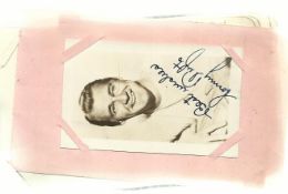 Vintage autograph book includes Sonny Tufts 1911-1970 signed sepia 4 x 2 portrait photo, Deep