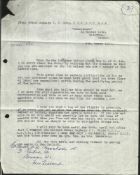 Typed letter from Grp Cpt C F Gray rare WW2 fighter ace dated 9/3/61 Good condition