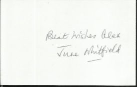 TV Film Entertainment signed collection. 12 photos & cards Inc June Whitfield signed white index