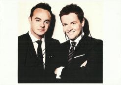 Ant & Dec signed 12 x 8 colour photo of the comedy duo, signed in darker area prices accordingly