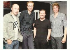 Stephen Merchant, Colour 8x12 photo of Ricky Gervais, Stephen Merchant, Karl Pilkington and Greg
