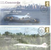 Six signed Concorde covers four Cambridge covers New York-Seattle 2003, London-Filton 2008, London-