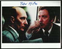 Peter Miles, Colour 8x10 photo autographed by actor Peter Miles, seen here on screen with Michael