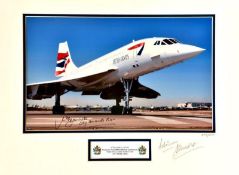 Concorde Last London New York Flight signed limited edition mounted photo. Stunning 23 x 18 inch