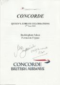 Mike Banister Chief Concorde pilot signed 2002 Queens Concorde Buckingham Palace Formation Fly-