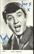 Jimmy Tarbuck. Black and white 6x4 portrait photograph signed by comedy legend Jimmy Tarbuck. Good