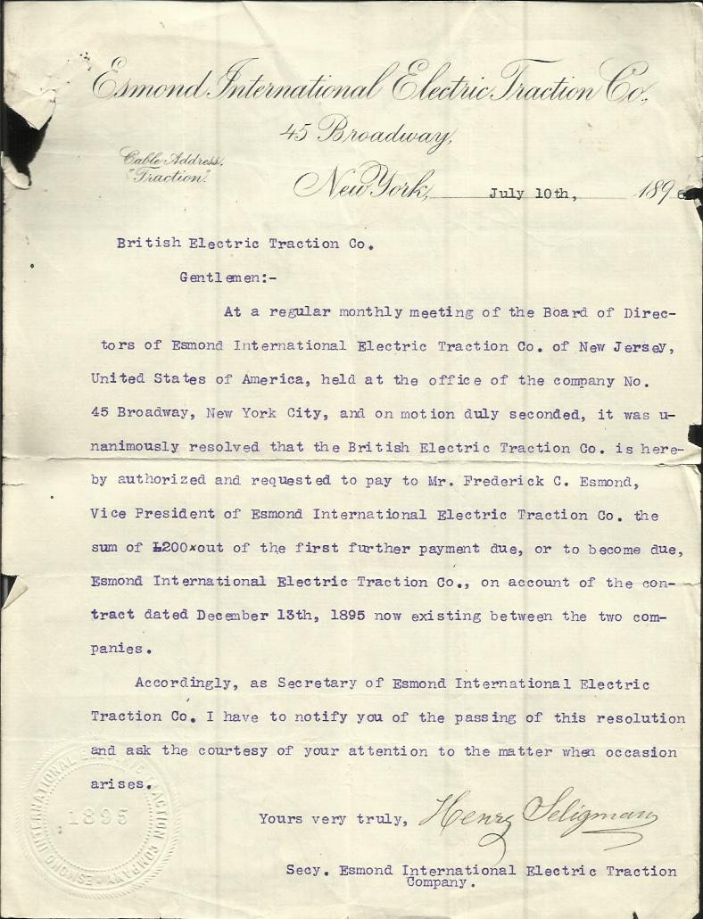 Unusual collection of four handwritten receipts from the late 1890`s. Two of these are from the