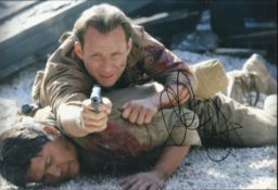 Christian Slater signed colour 12x8 action photo-Good condition