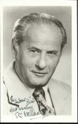 Eli Wallach signed small b/w photo. Dedicated to Andrew. Good condition