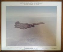 Autographed Lockheed Sr-71 Blackbird Framed Print! It is a 50cm x 40cm colour photograph of the SR71