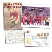 Manchester United signed collection. Nobby Stiles signed Autobiography; Teddy Sherringham signed