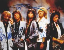Aerosmith-Signed 8x10 Photo-Obtained At The Savoy Hotel 28th June 2014. Good Condition