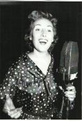Forces sweetheart Dame Vera Lynn autographed 8x12 high quality black and white photo. Good condition