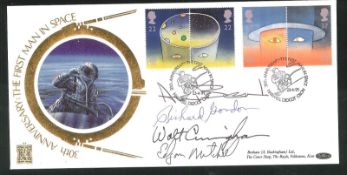 Europe in Space Benham 22ct Gold SPG First Day Cover, Limited Edition 1/10. Signed by Alan Bean,