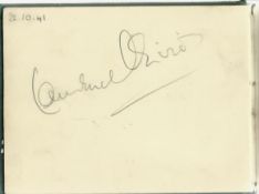 Laurence Olivier & Vivian Leigh signed autograph album pages in old 1940s autograph album with about