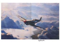 Florence Beatrice Green signed 16 x 20 colour photo of a fighter in flight. Florence Green (née