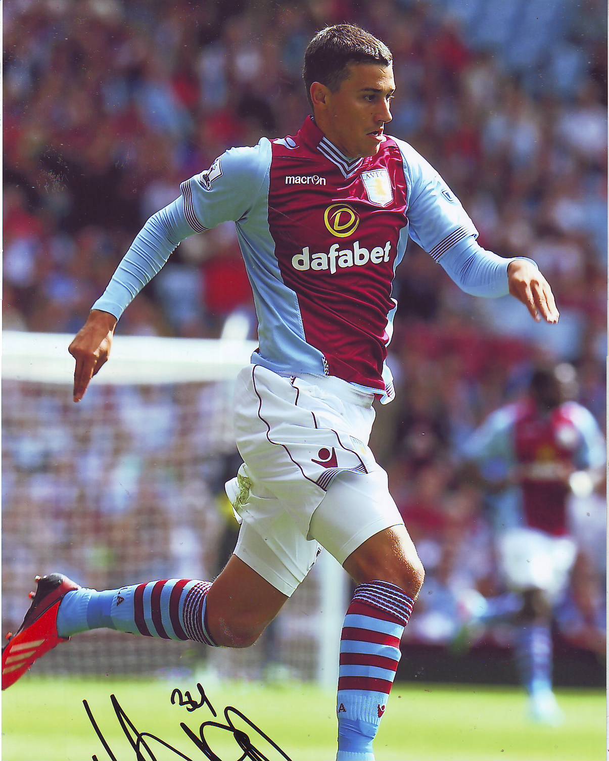 Matthew Lowton signed 12 x 8 colour West Ham Football photo Good condition
