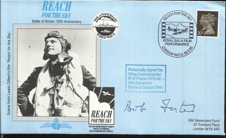 Wg Cmdr R Foster signed Reach for the sky cover Good condition