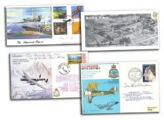 Battle of Britain signed cover collection & RAF Black Logoed Album. Eleven signed covers including