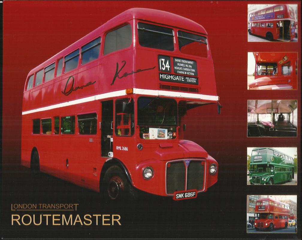 Anna Karen signed Chaucer covers Routemaster montage-Good condition