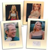 Collection of 6 oversized TV and music signed photos 4 of which are mounted. Those included are