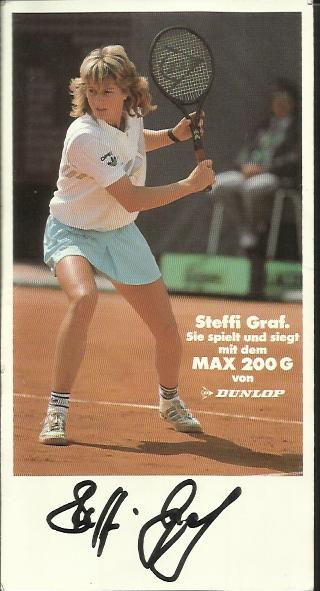 Steffi Graf signed 6x3 colour promotional photo for Dunlop.