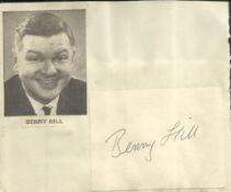 ? Benny Hill signed vintage autograph album page with small inset photo. Good condition