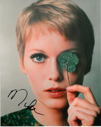 Mia Farrow 8x10 c photo of Mia Farrow, star of Rosemarys Baby, signed on Broadway New York, October