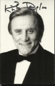 Kirk Douglas signed 4x3 b/w photo. good condition