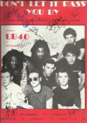 ? UB40 band signed to front of words & music booklet for Don?t let it Pass you by. Signed by seven